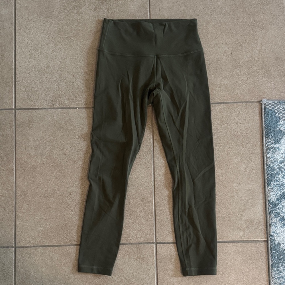 Lululemon Olive Green High-Waisted Wunder Under Leggings